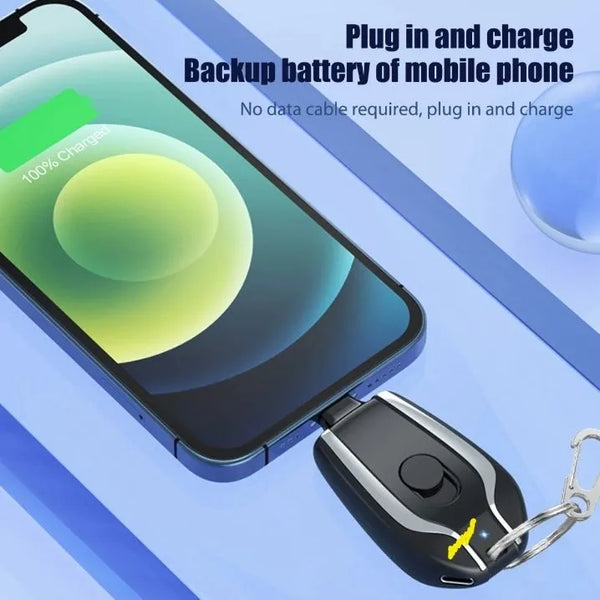 Portable Emergency Key Chain Power Bank Mini Type C