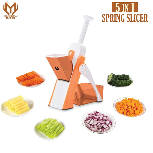 Spring Slicer, Slicer Vegetable Cutter, 5 in 1 Spring